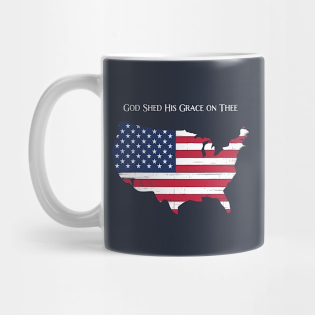 Patriotic America the Beautiful God Shed His Grace on Thee by CoffeeandTeas